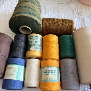 Lily & Maysville Multi-Color Carpet Warp Thread Set - Yellow, Green, Brown, Blue